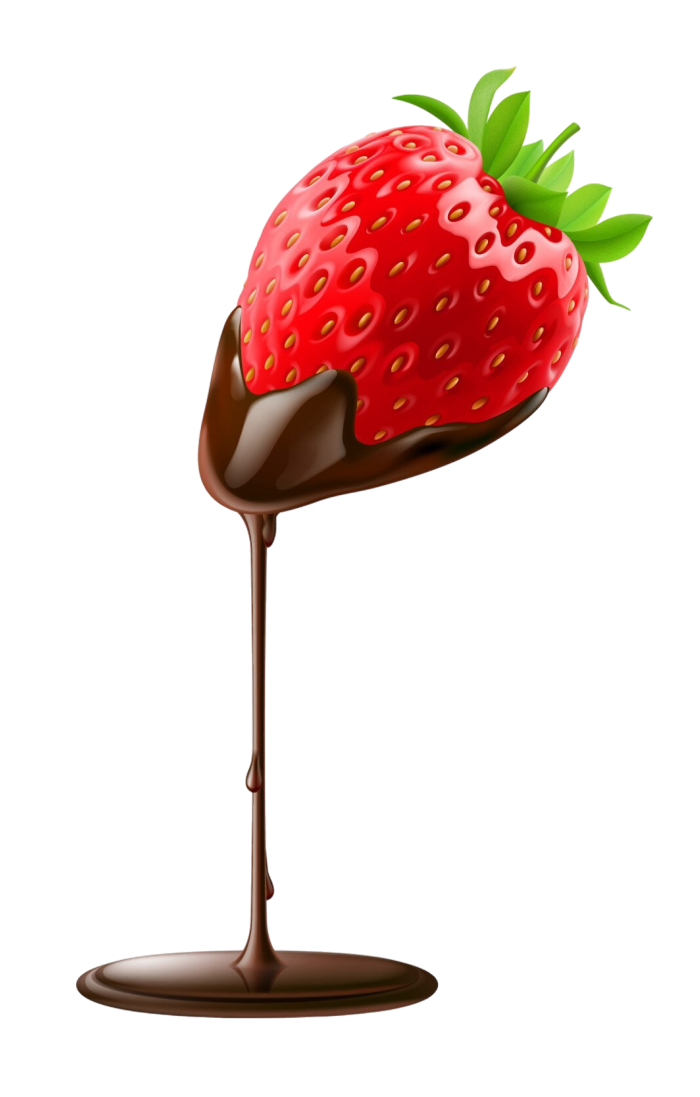 fresa con chocolate derretido
